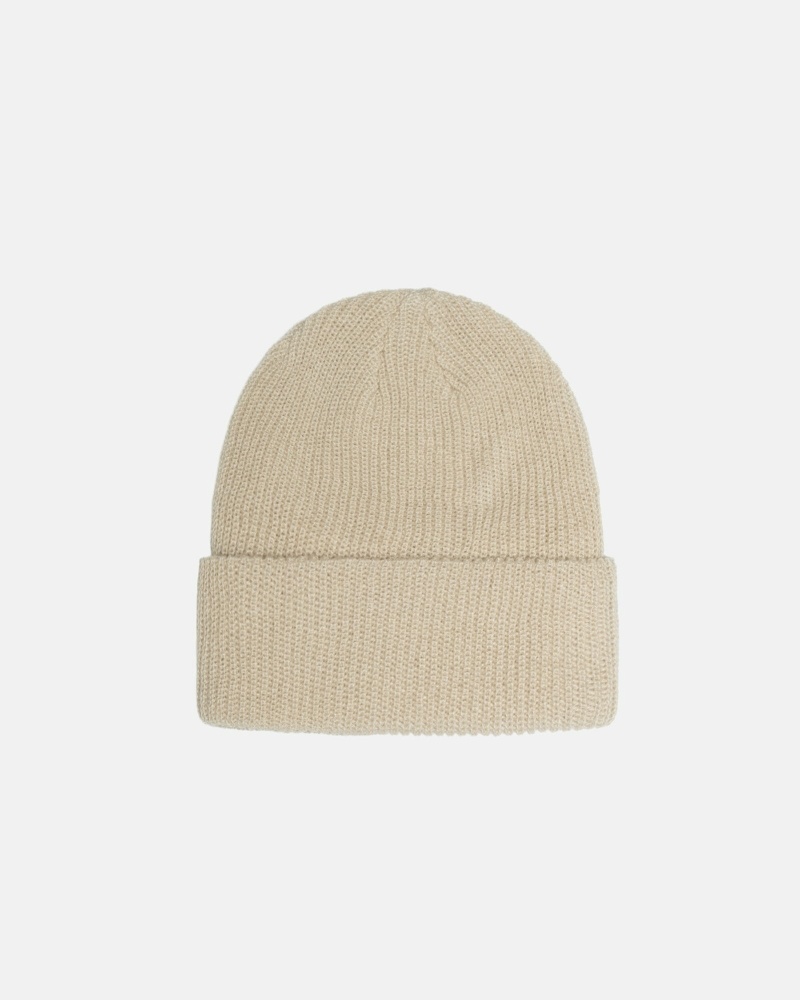 Beige Stussy Basic Cuff Men's Beanie | USA000382