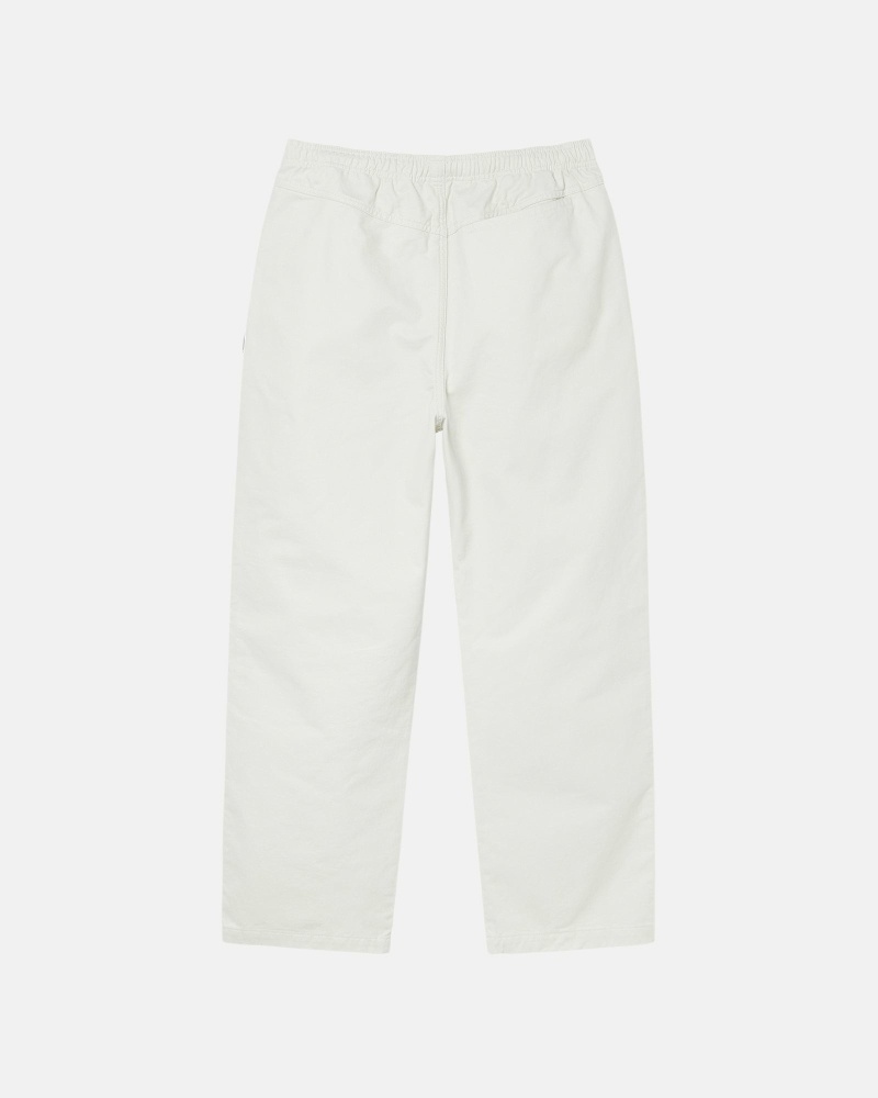 Beige Stussy Brushed Men's Beach Pants | USA000542