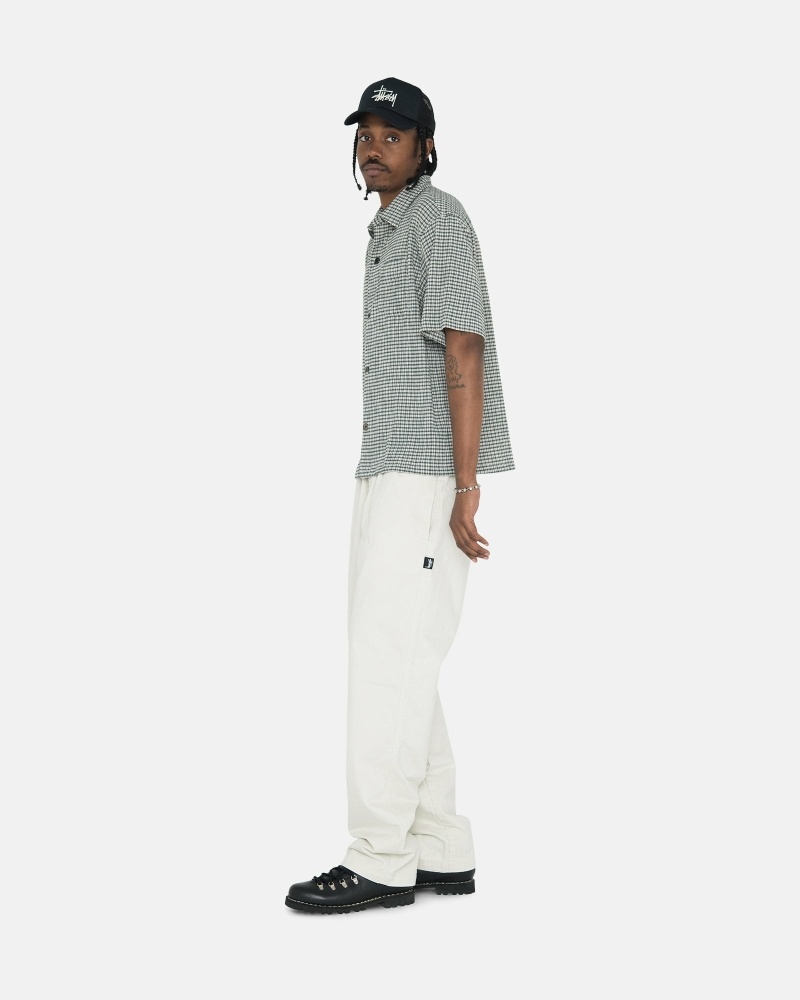 Beige Stussy Brushed Men's Beach Pants | USA000542