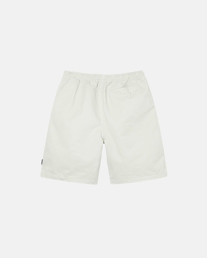 Beige Stussy Brushed Men's Shorts | USA000636