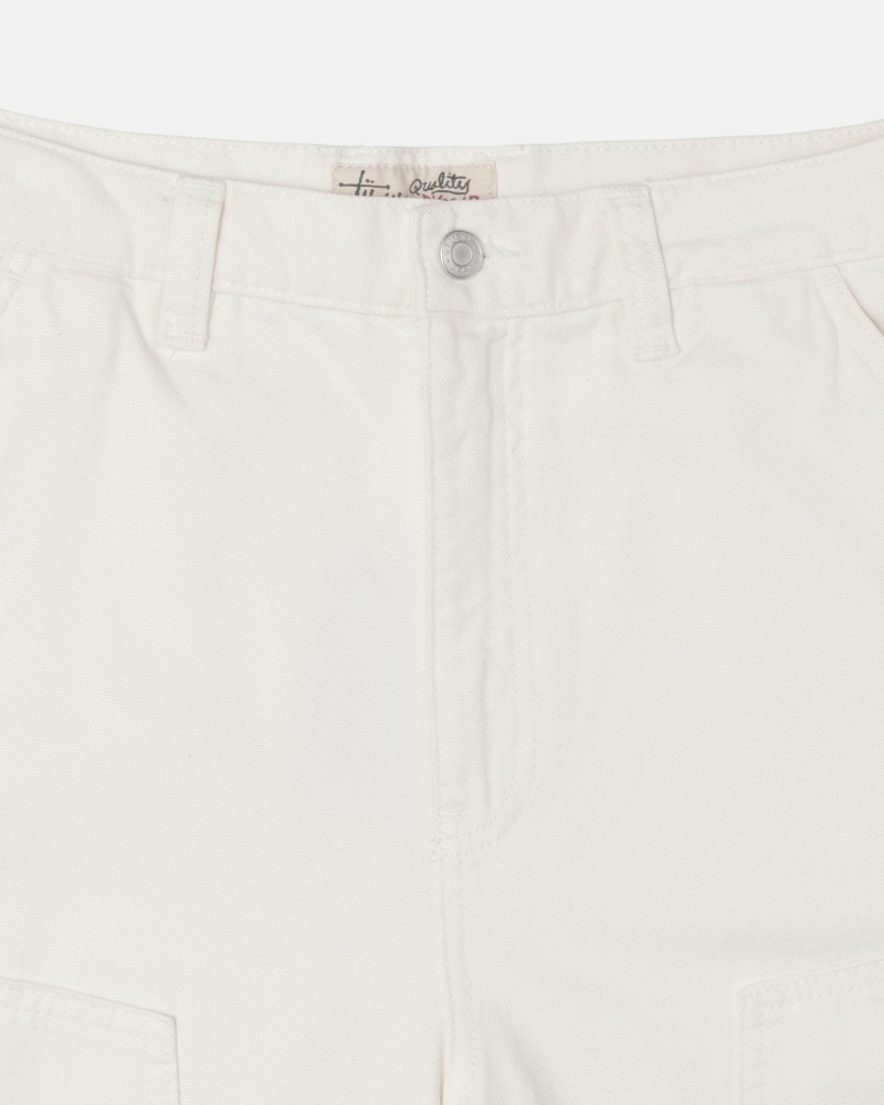 Beige Stussy Canvas Men's Work Pants | USA000550