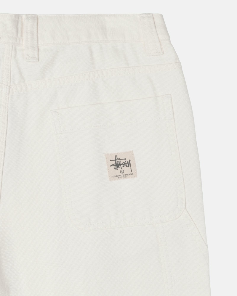 Beige Stussy Canvas Men's Work Pants | USA000550