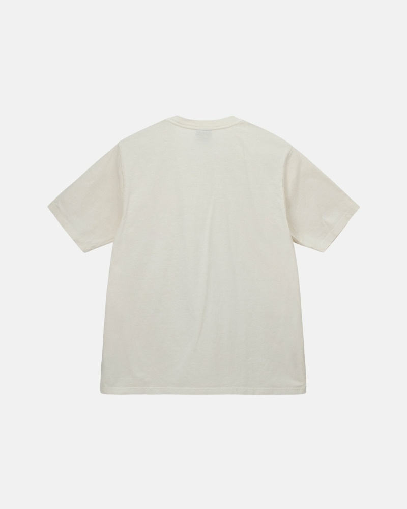 Beige Stussy Heavyweight Pigment Dyed Crew Men's T Shirts | USA000201