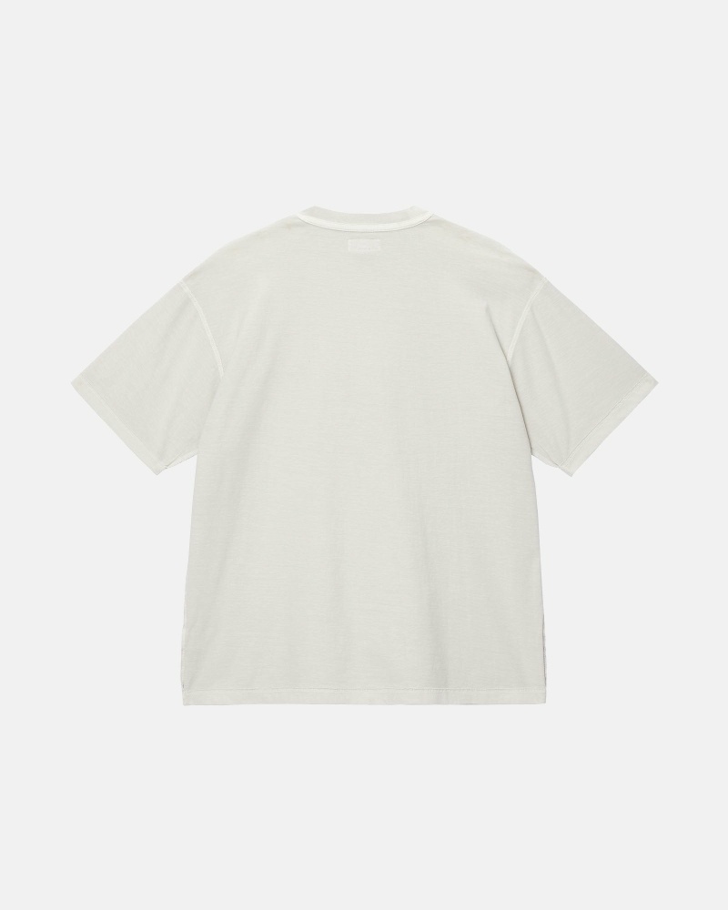 Beige Stussy Lazy Men's T Shirts | USA000236