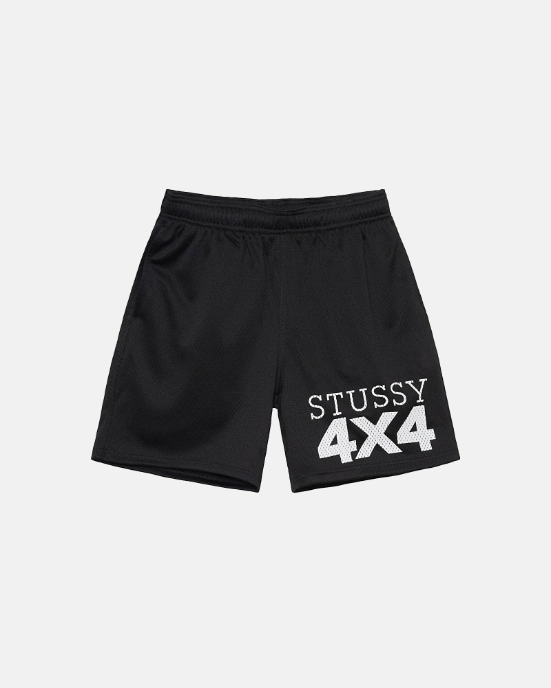 Black Stussy 4X4 Mesh Short Men\'s Shorts | USA000617