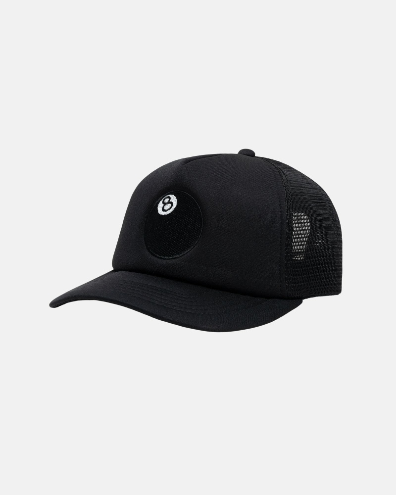 Black Stussy 8 Ball Trucker Men's Caps | USA000371