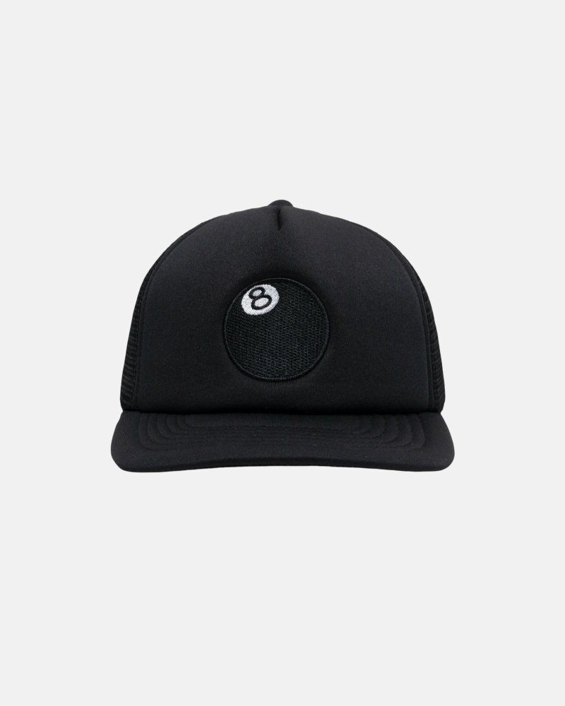 Black Stussy 8 Ball Trucker Men\'s Caps | USA000371