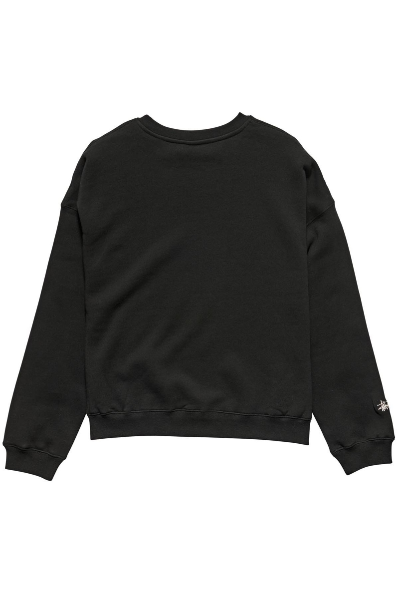 Black Stussy Alcott OS Crew Women's Sweaters | USA000813