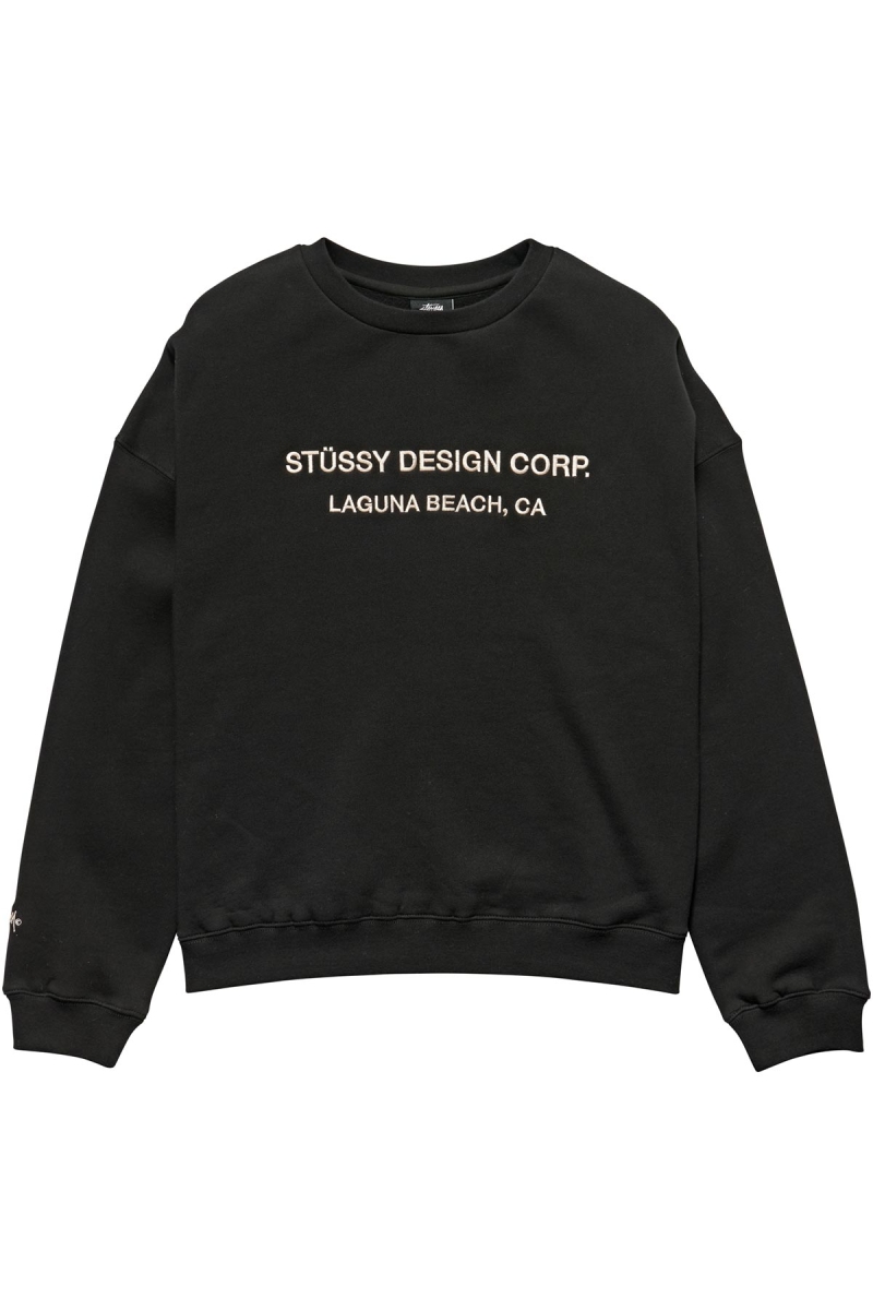 Black Stussy Alcott OS Crew Women\'s Sweaters | USA000813