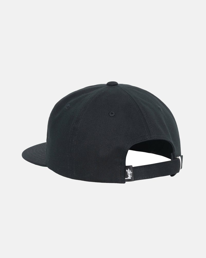 Black Stussy Basic Strapback Men's Caps | USA000399