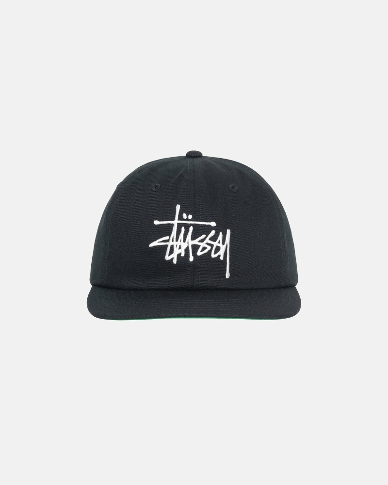 Black Stussy Basic Strapback Men\'s Caps | USA000399