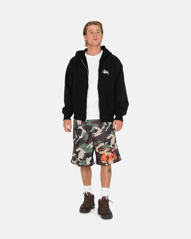 Black Stussy Basic Zip Men's Hoodies | USA000016