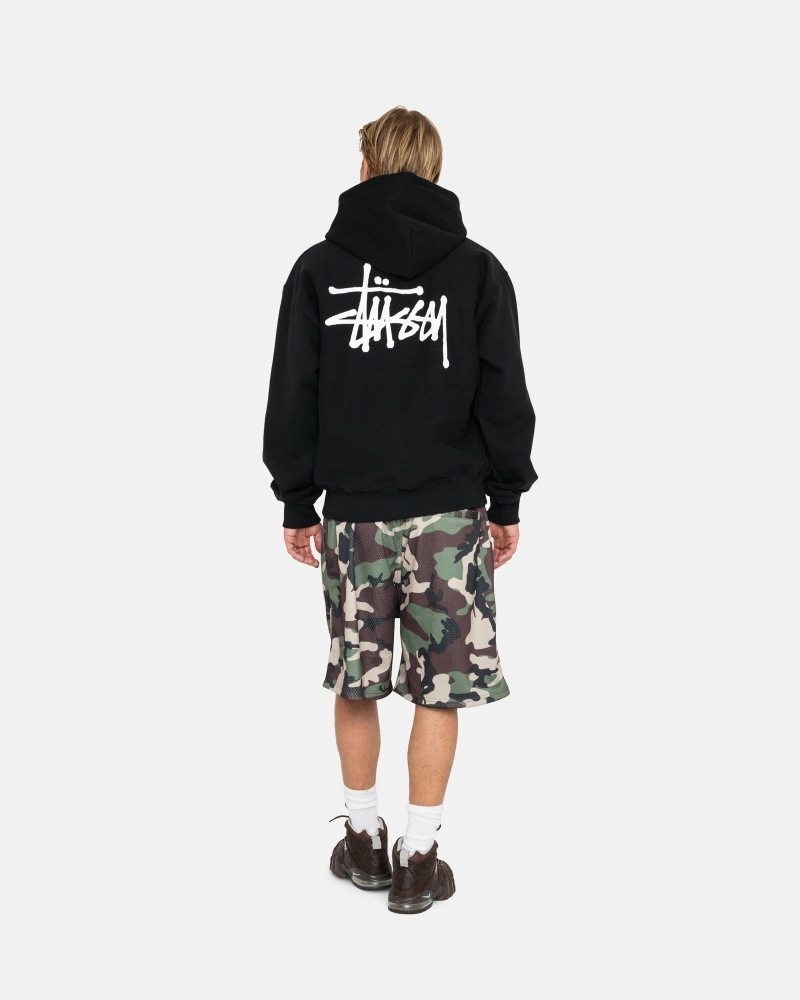 Black Stussy Basic Zip Men's Hoodies | USA000016