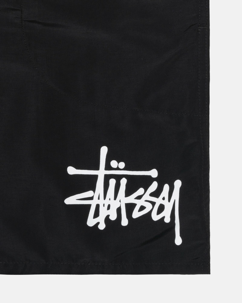 Black Stussy Big Basic Men's Shorts | USA000621