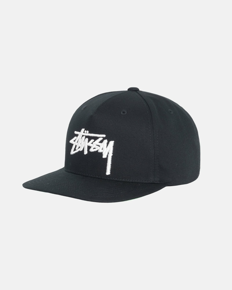 Black Stussy Big Stock Point Crown Men's Caps | USA000412