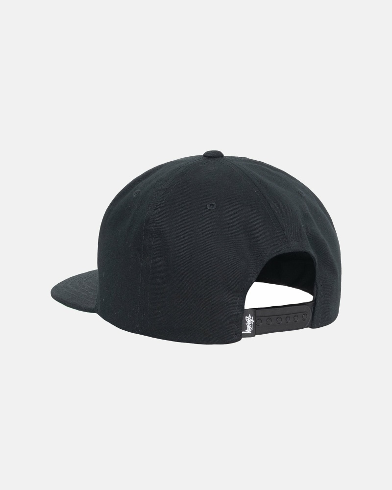 Black Stussy Big Stock Point Crown Men's Caps | USA000412