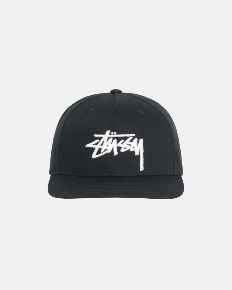 Black Stussy Big Stock Point Crown Men\'s Caps | USA000412