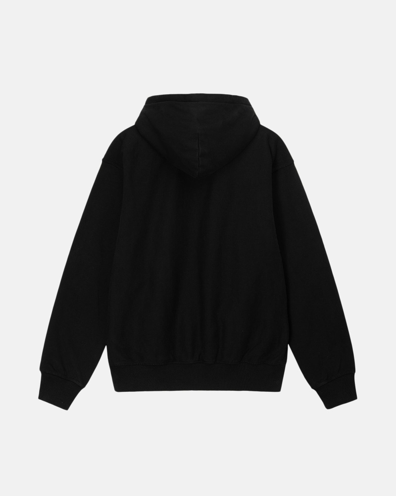 Black Stussy Block Sport Pigment Dyed Men's Hoodies | USA000020