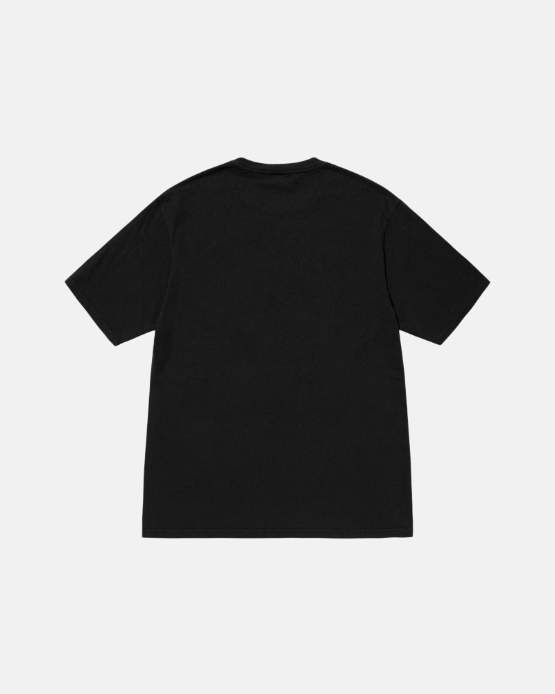 Black Stussy Block Sport Pigment Dyed Men's T Shirts | USA000116