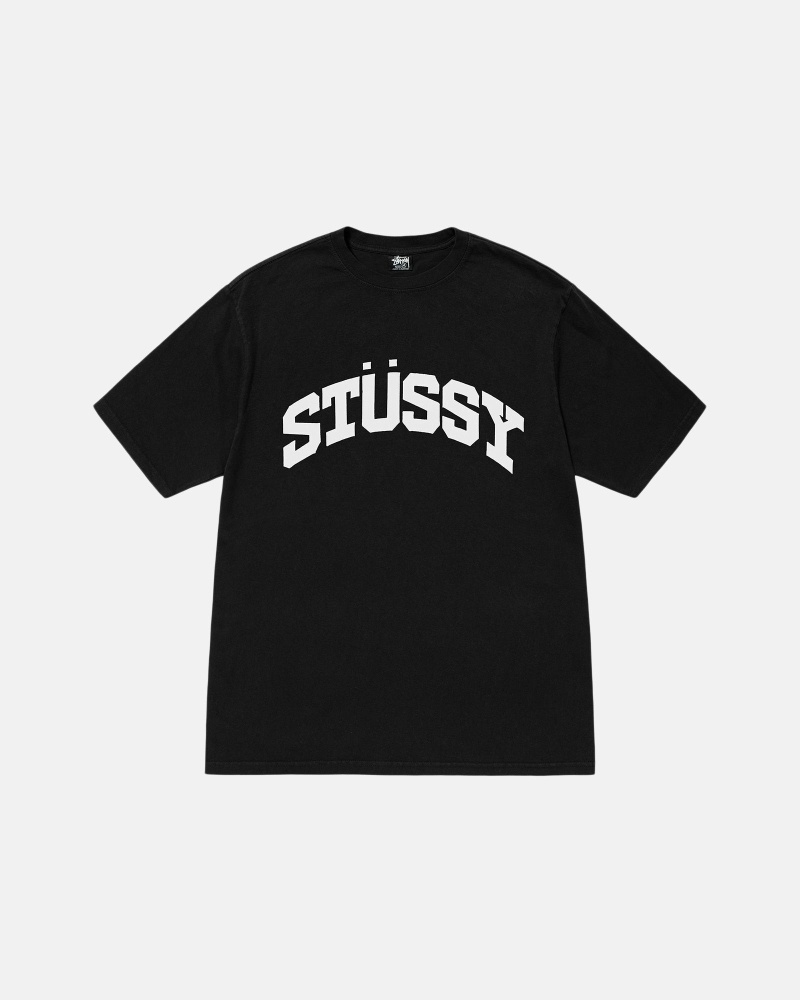 Black Stussy Block Sport Pigment Dyed Men\'s T Shirts | USA000116