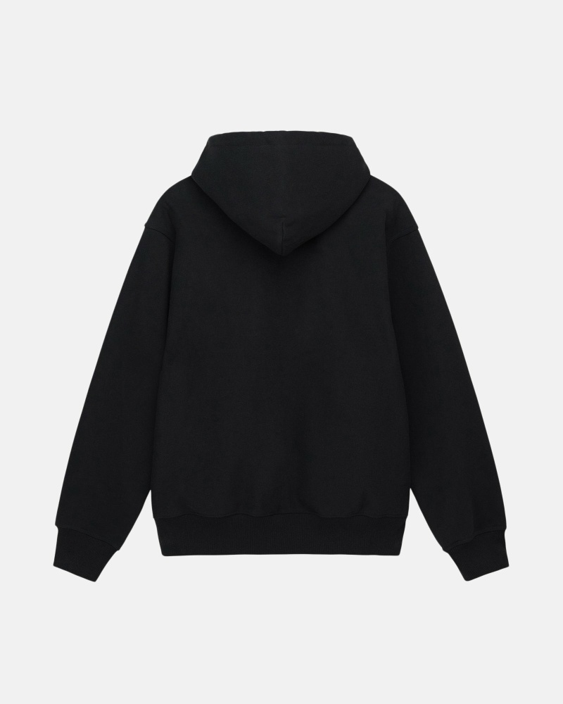 Black Stussy Block Sport Zip Men's Hoodies | USA000023