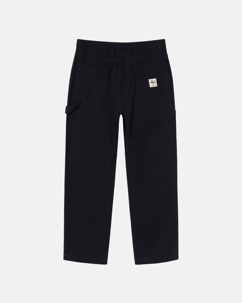 Black Stussy Canvas Men's Work Pants | USA000551