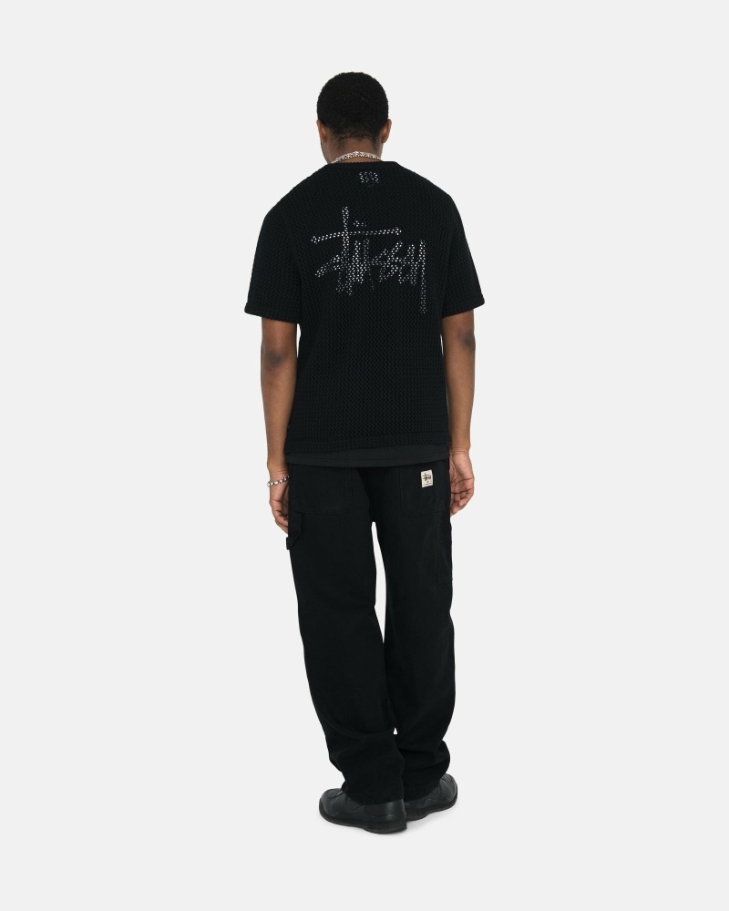 Black Stussy Canvas Men's Work Pants | USA000551