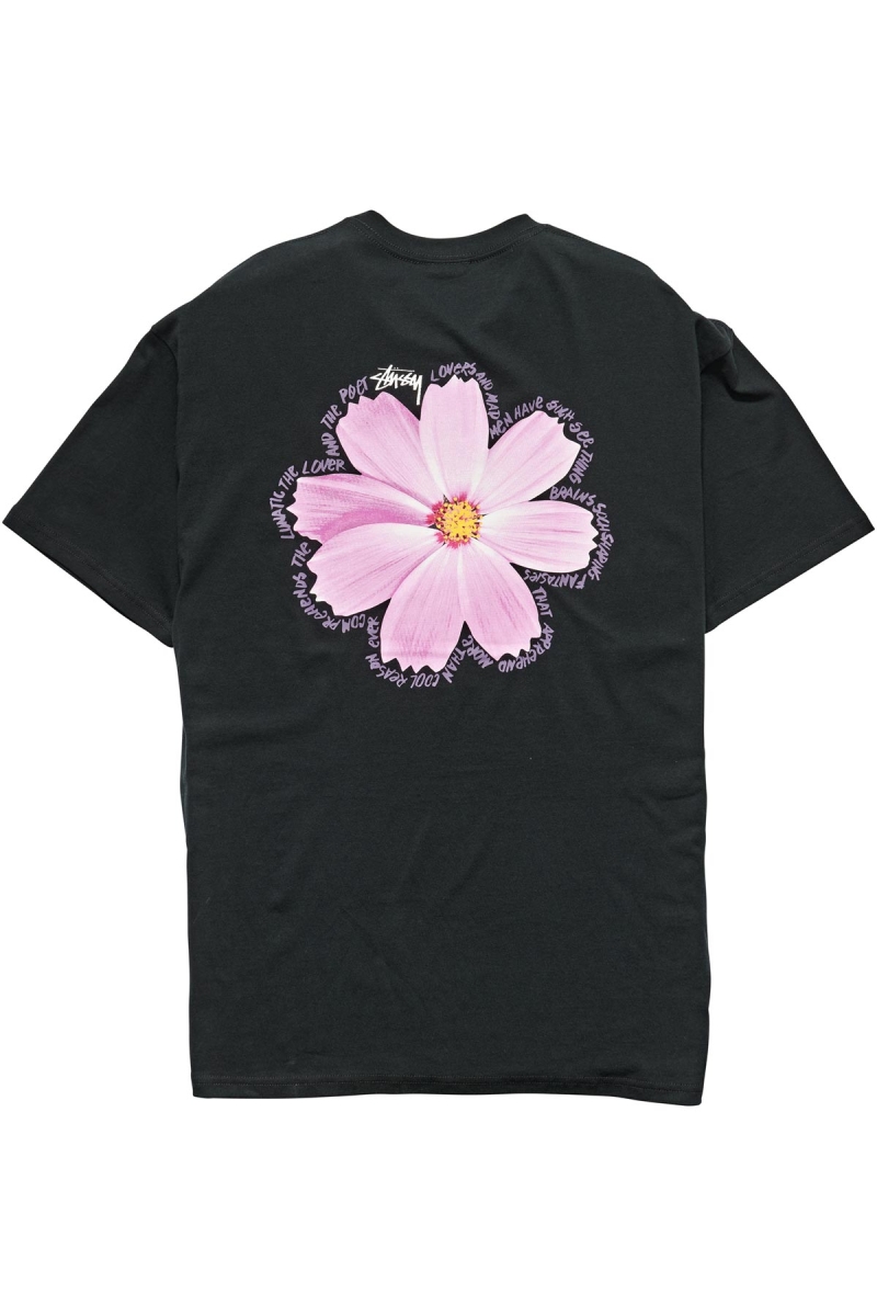 Black Stussy Cosmos SS Men's T Shirts | USA000136