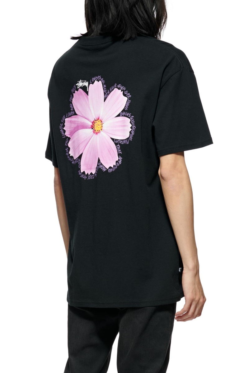 Black Stussy Cosmos SS Men's T Shirts | USA000136