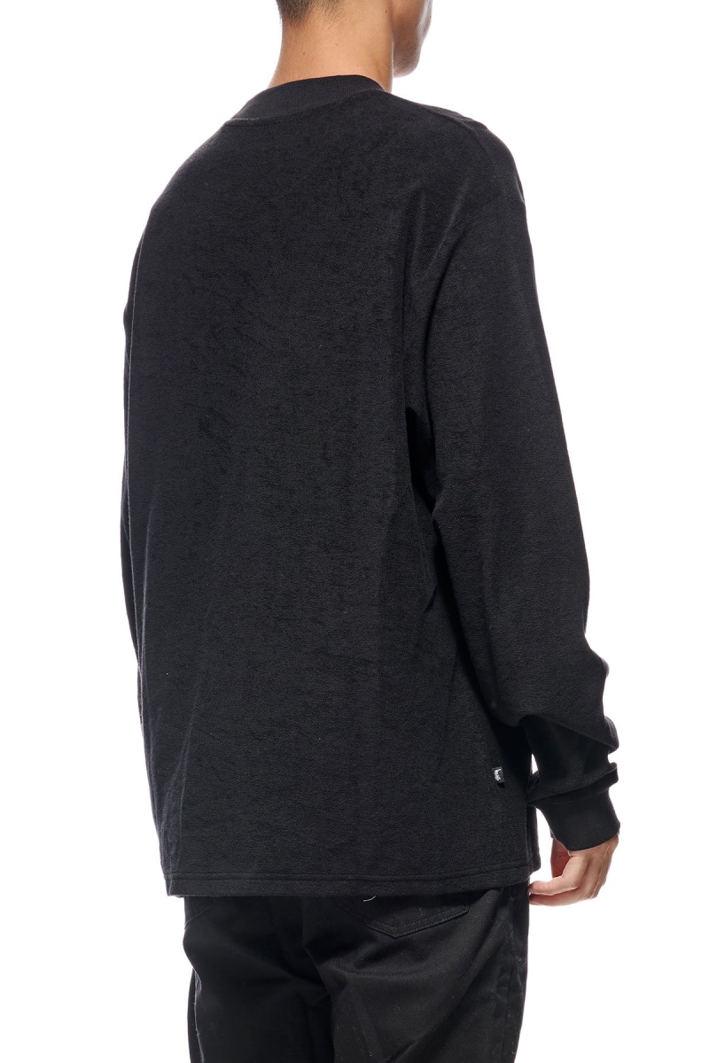 Black Stussy Crown Terry Men's Sweatshirts | USA000911