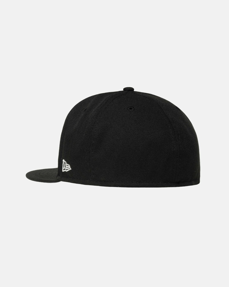 Black Stussy Curly S 59Fifty New Era Men's Caps | USA000431