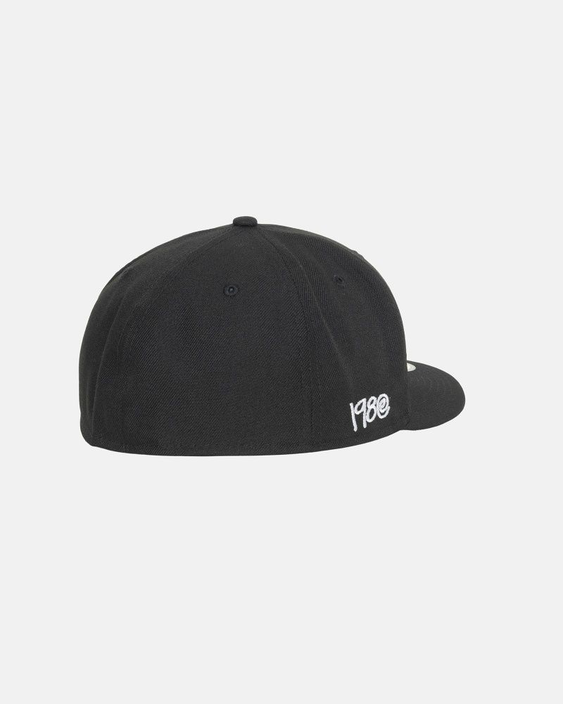 Black Stussy Curly S 59Fifty New Era Men's Caps | USA000431