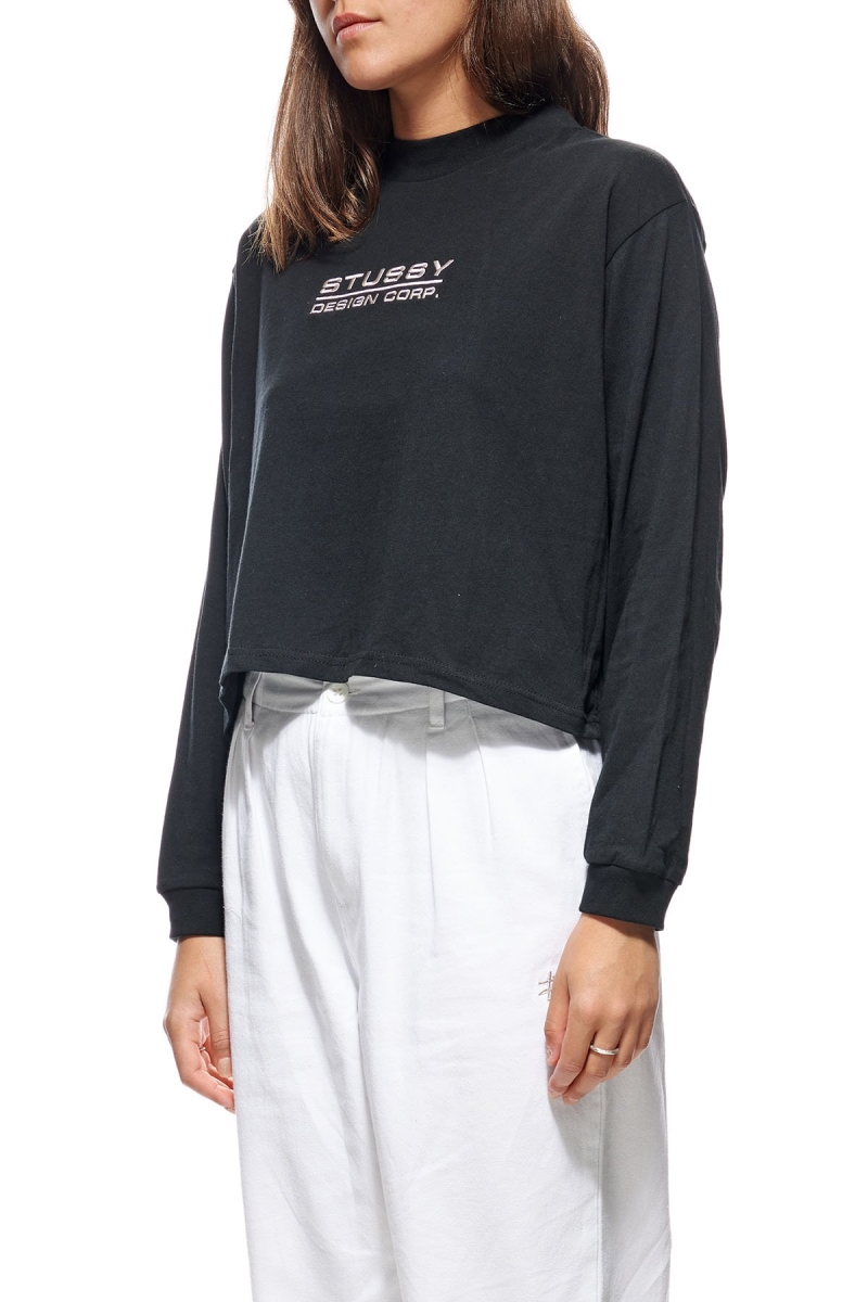 Black Stussy Design Corp. Mock Neck LS Women's Sweatshirts | USA000912