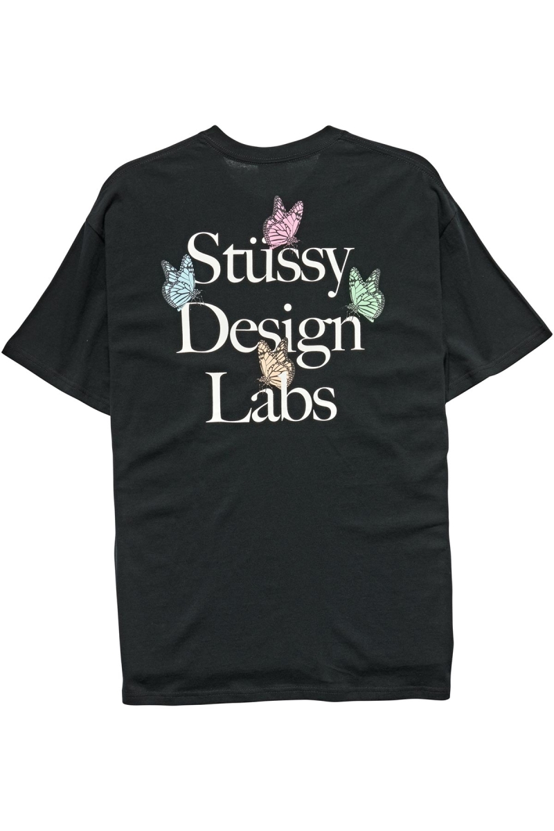 Black Stussy Design Labs SS Men's T Shirts | USA000149