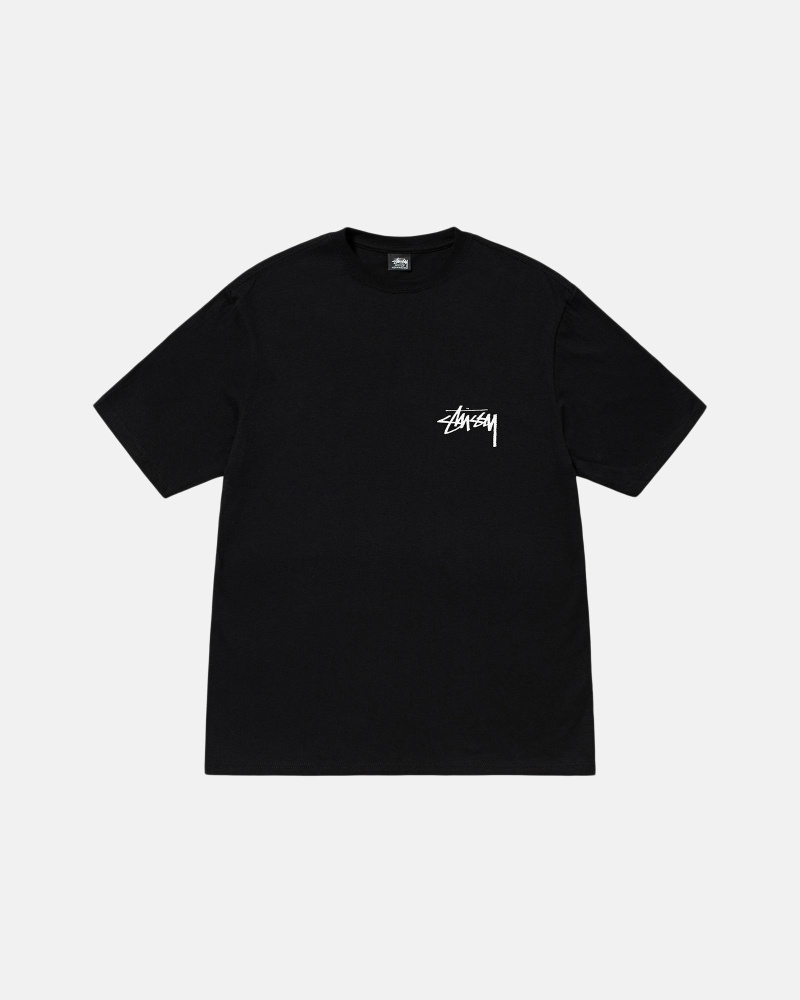 Black Stussy Diced Out Men's T Shirts | USA000161