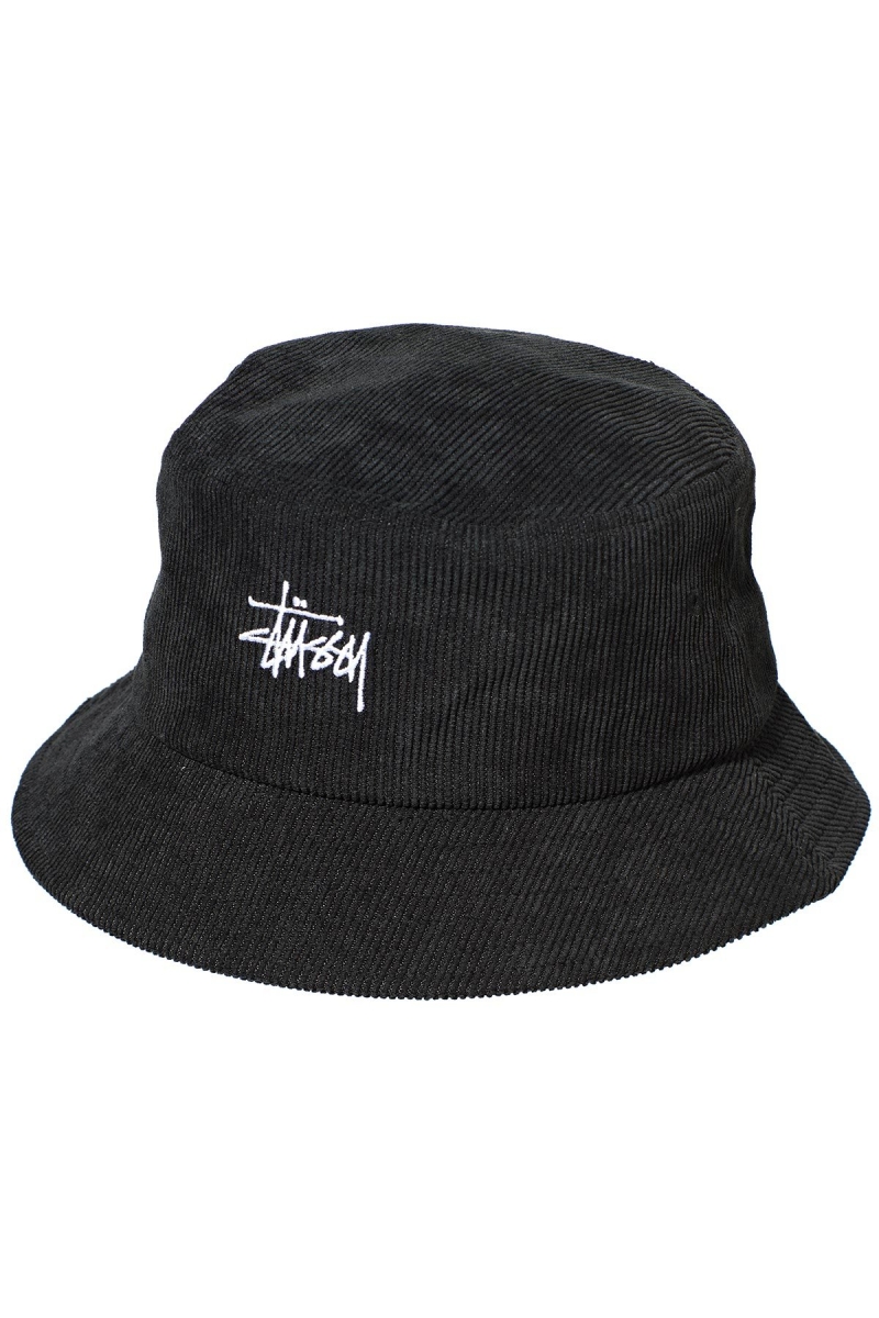 Black Stussy Graffiti Cord Bucket Women\'s Hats | USA000442