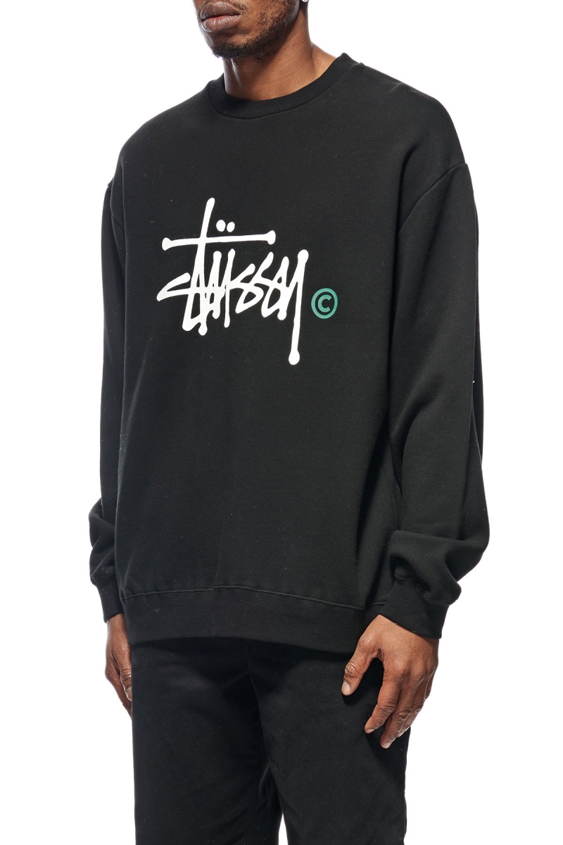 Black Stussy Graffiti Crew Men's Sweaters | USA000835