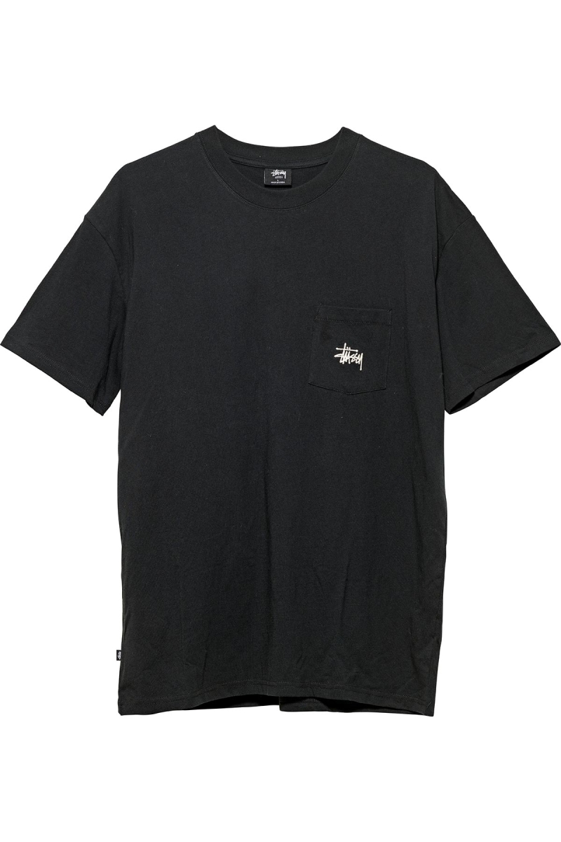 Black Stussy Graffiti Pocket Men\'s T Shirts | USA000182