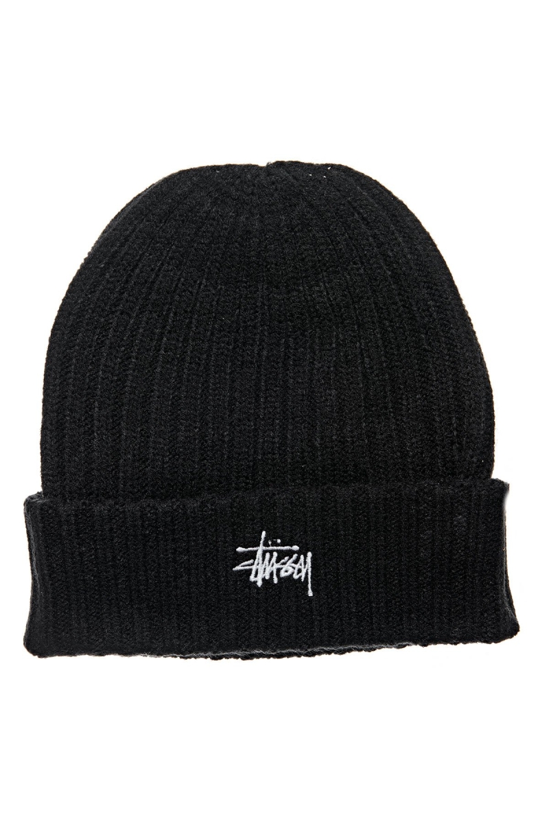 Black Stussy Graffiti Rib Knit Beanie Women\'s Hats | USA000458