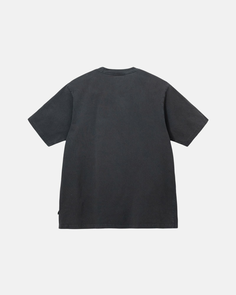 Black Stussy Heavyweight Pigment Dyed Crew Men's T Shirts | USA000197