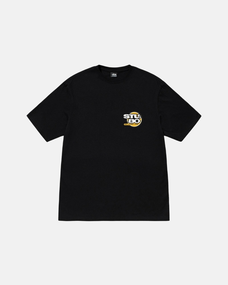 Black Stussy Hot 80 Men's T Shirts | USA000214