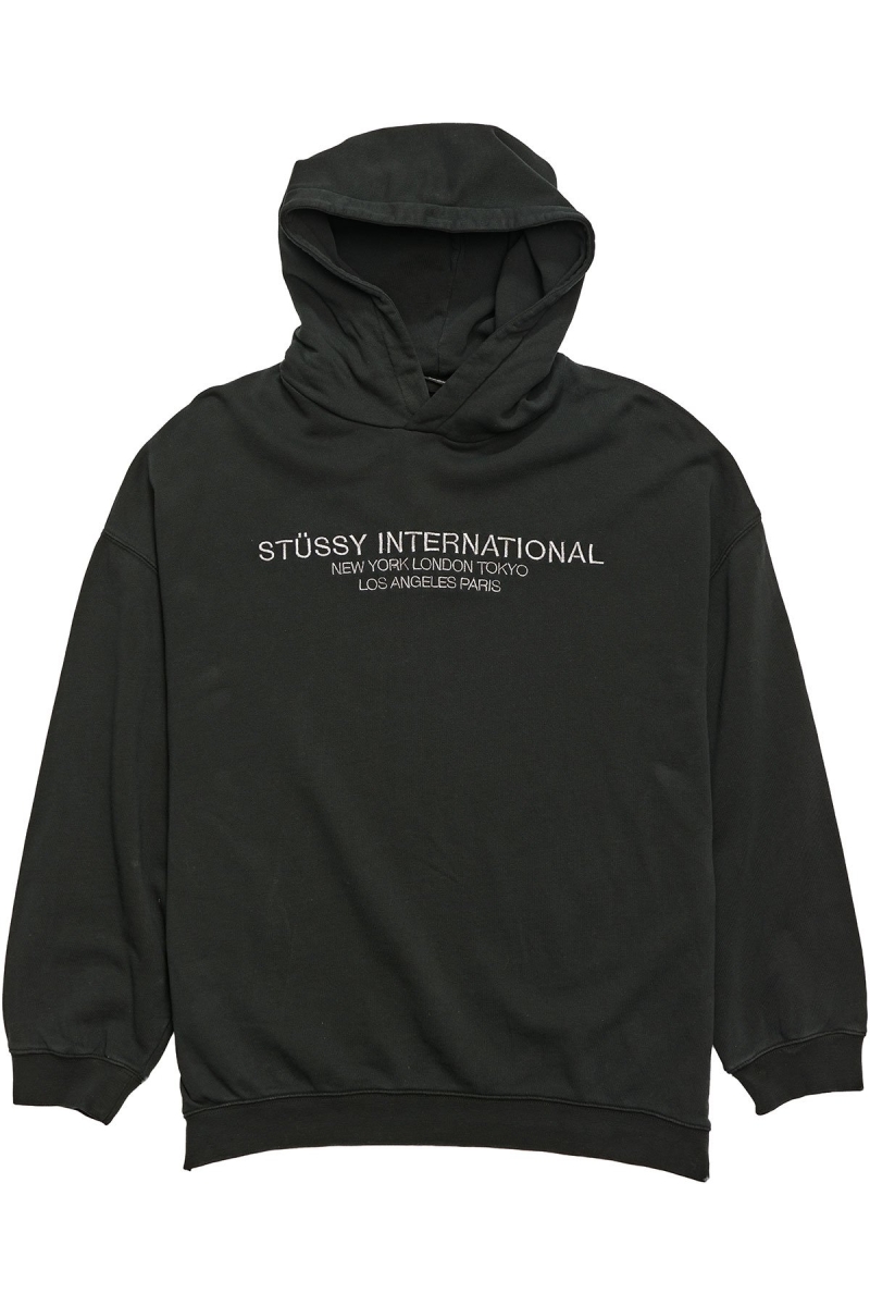 Black Stussy INT. Embroidered Women\'s Hoodies | USA000047