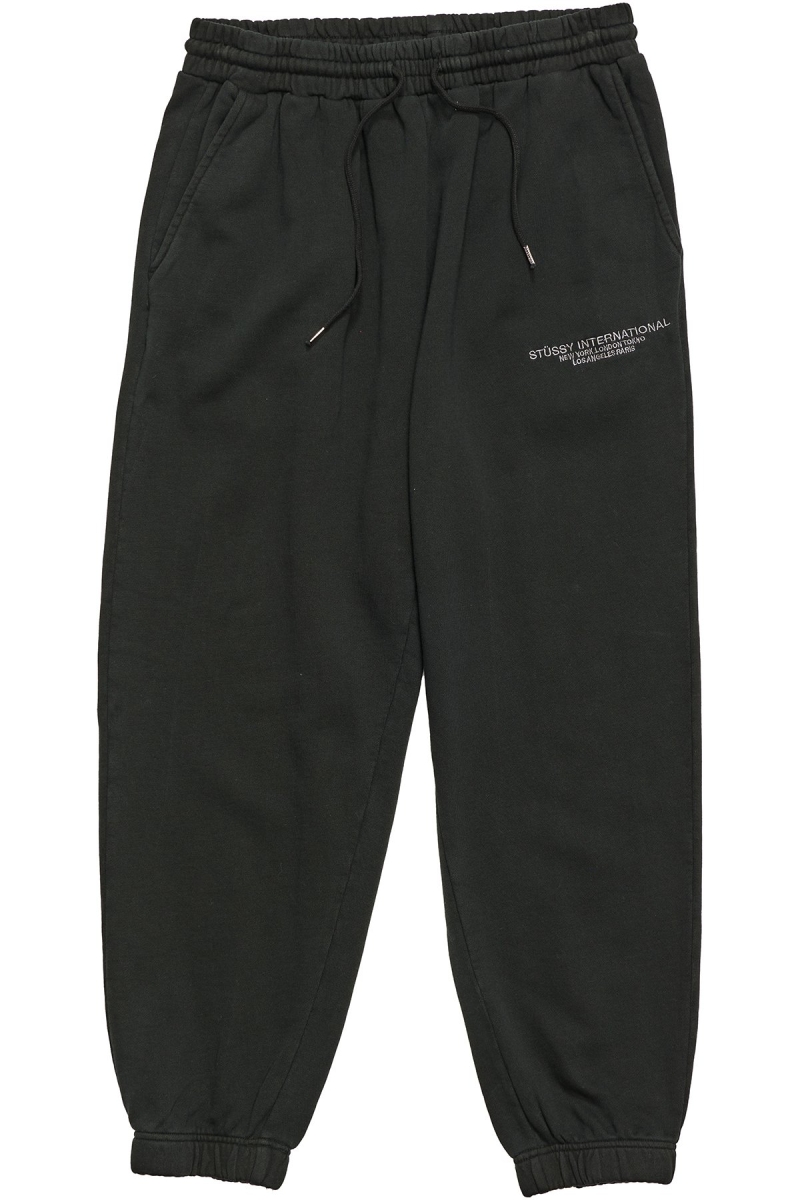 Black Stussy INT. Embroidered Women\'s Track Pants | USA000985