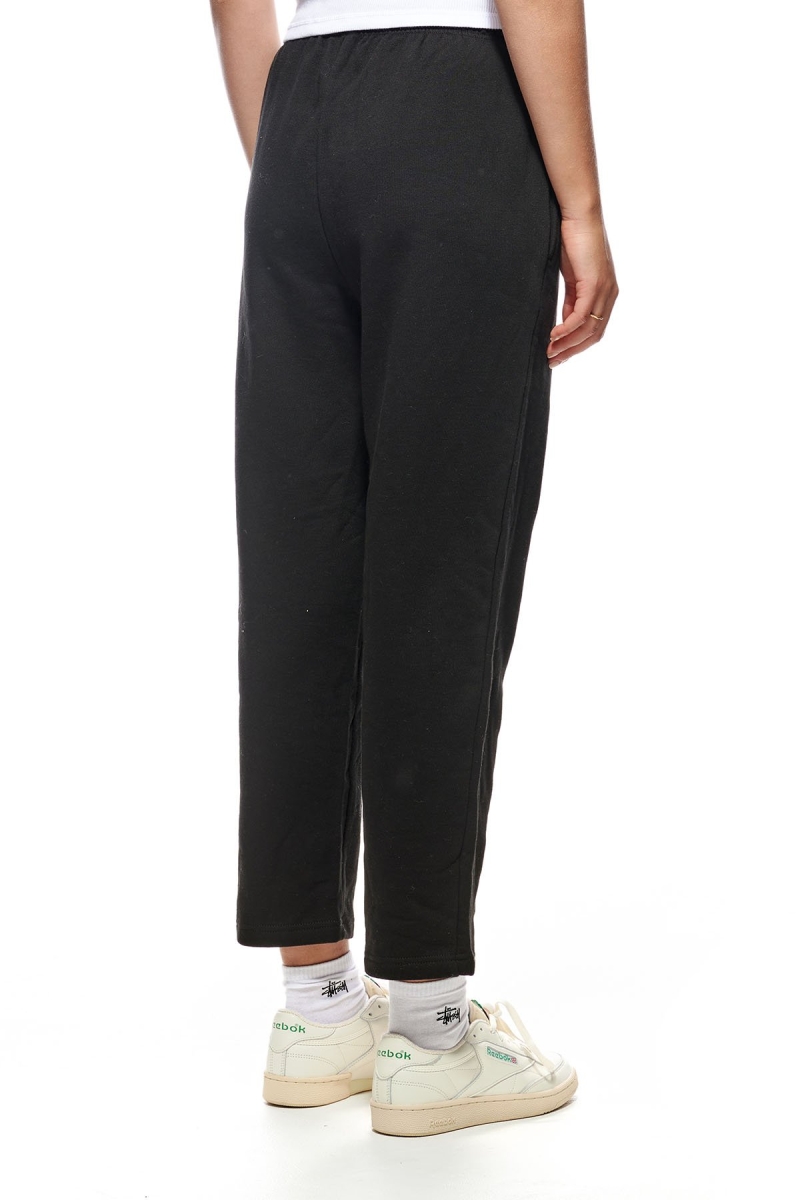 Black Stussy Italic Crop Sweat Women's Pants | USA000562