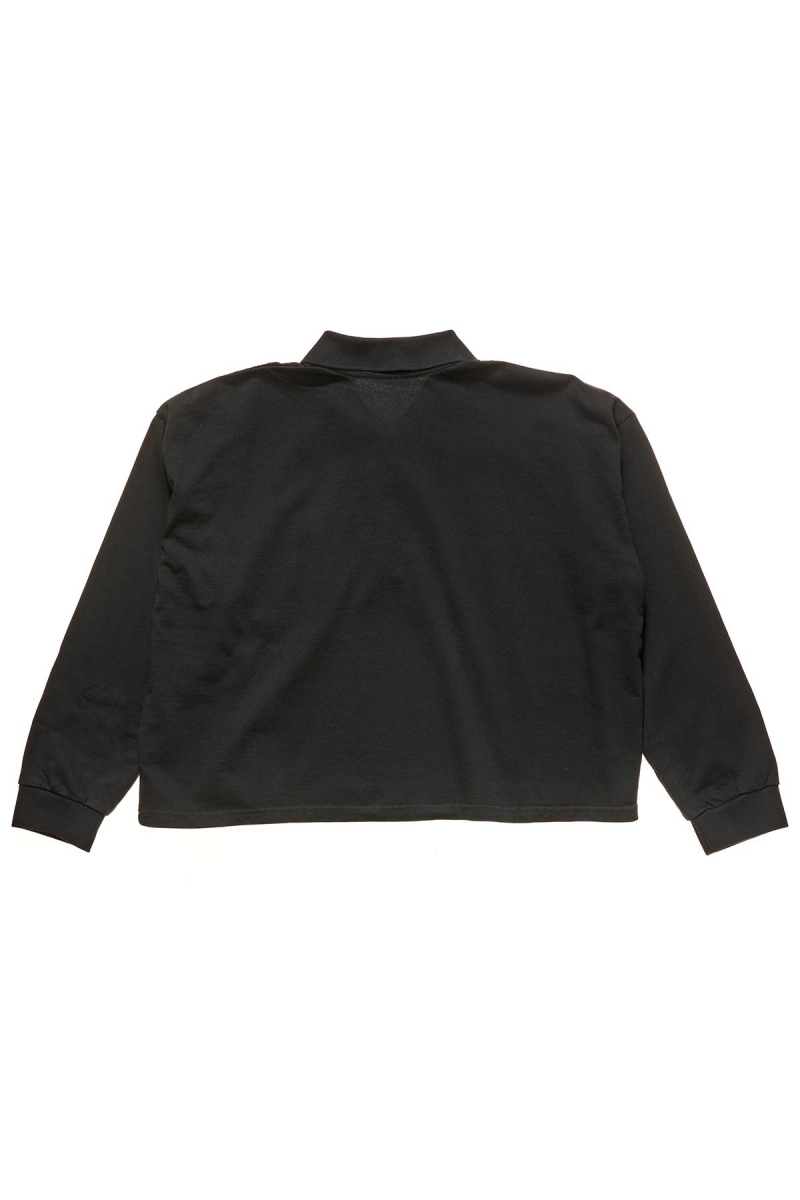 Black Stussy Jensen Relaxed Rubgy Women's Shirts | USA000315