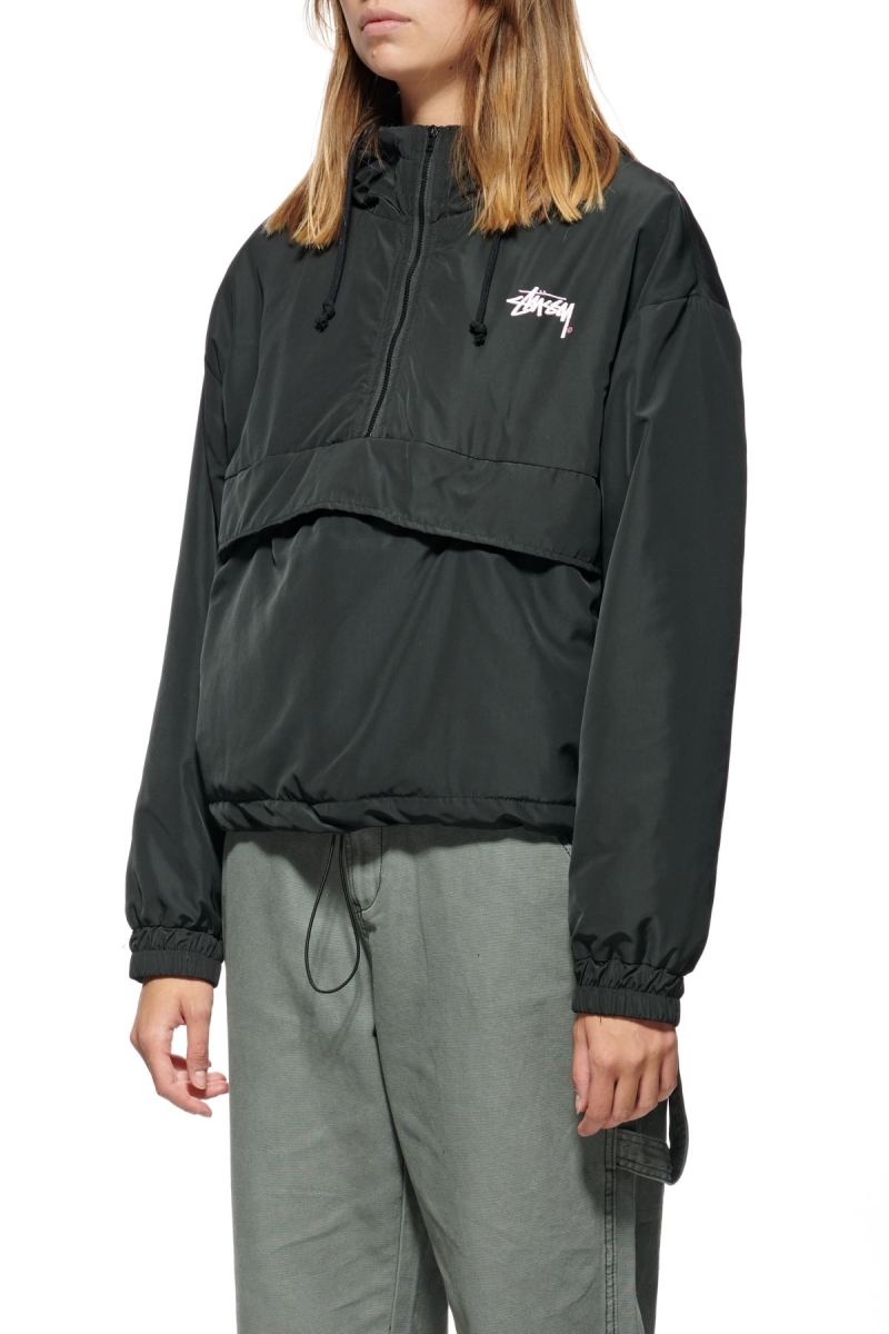 Black Stussy Kelly Windbreaker Puffa Women's Jackets | USA000347