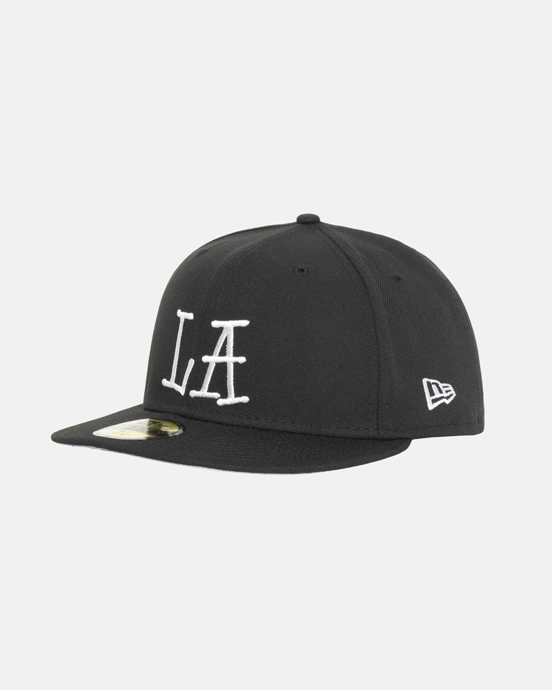 Black Stussy La New Era Men's Caps | USA000470