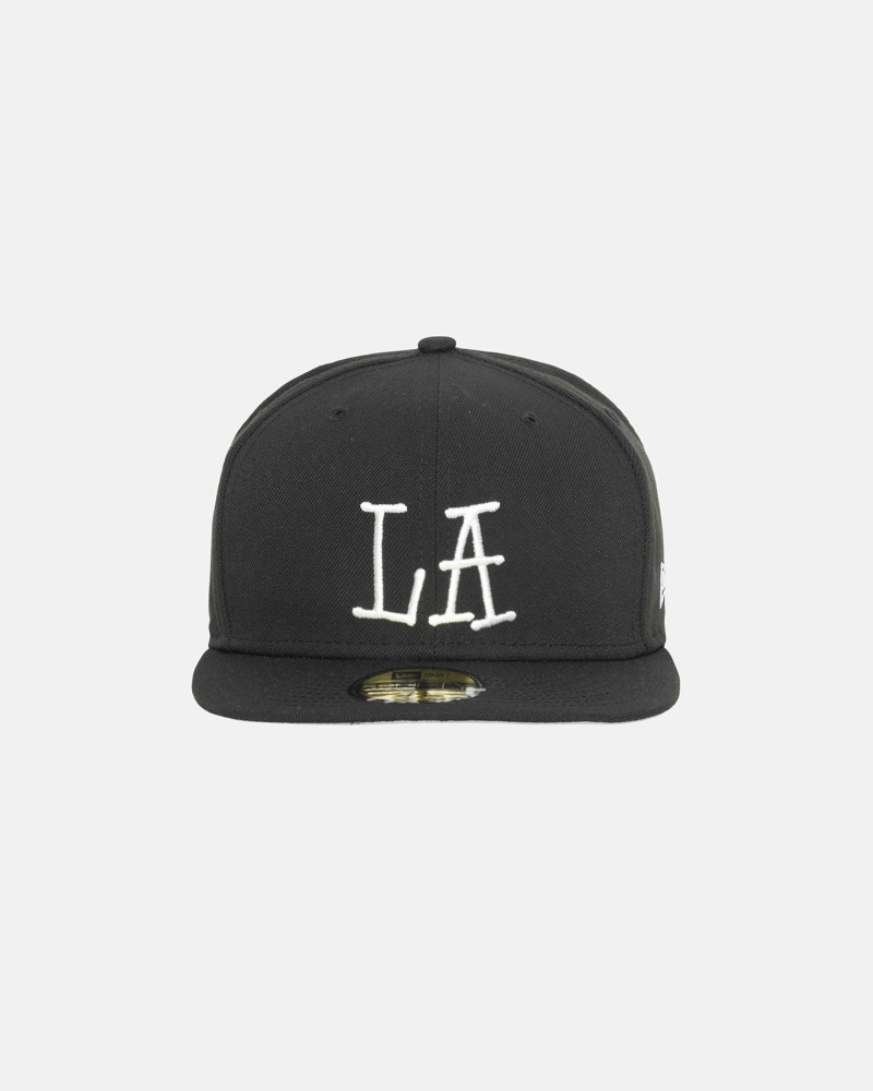 Black Stussy La New Era Men\'s Caps | USA000470