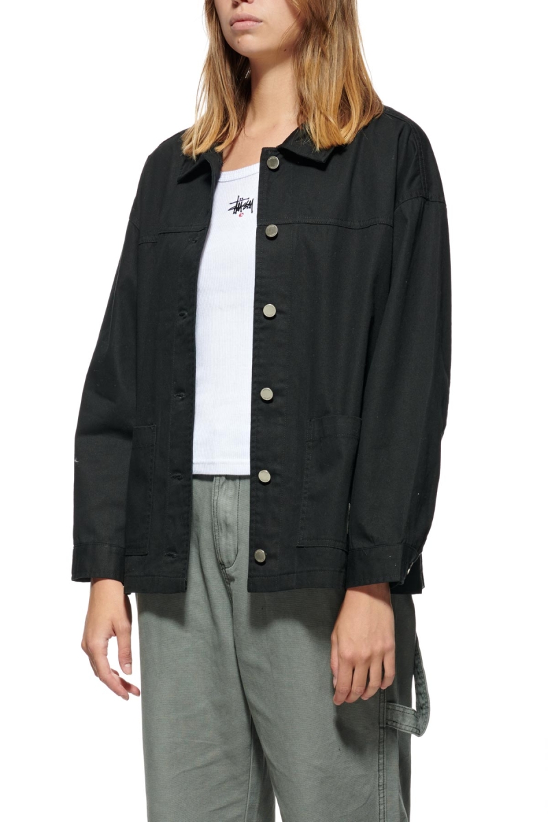 Black Stussy Lawrence Workwear Women's Jackets | USA000352