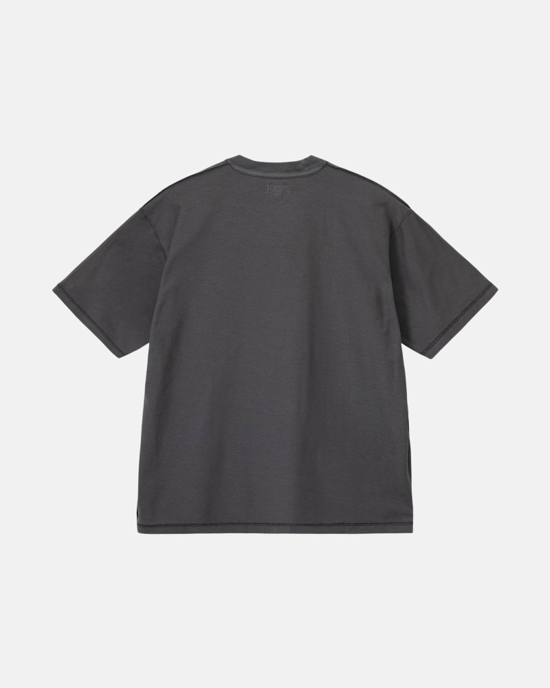 Black Stussy Lazy Men's T Shirts | USA000237